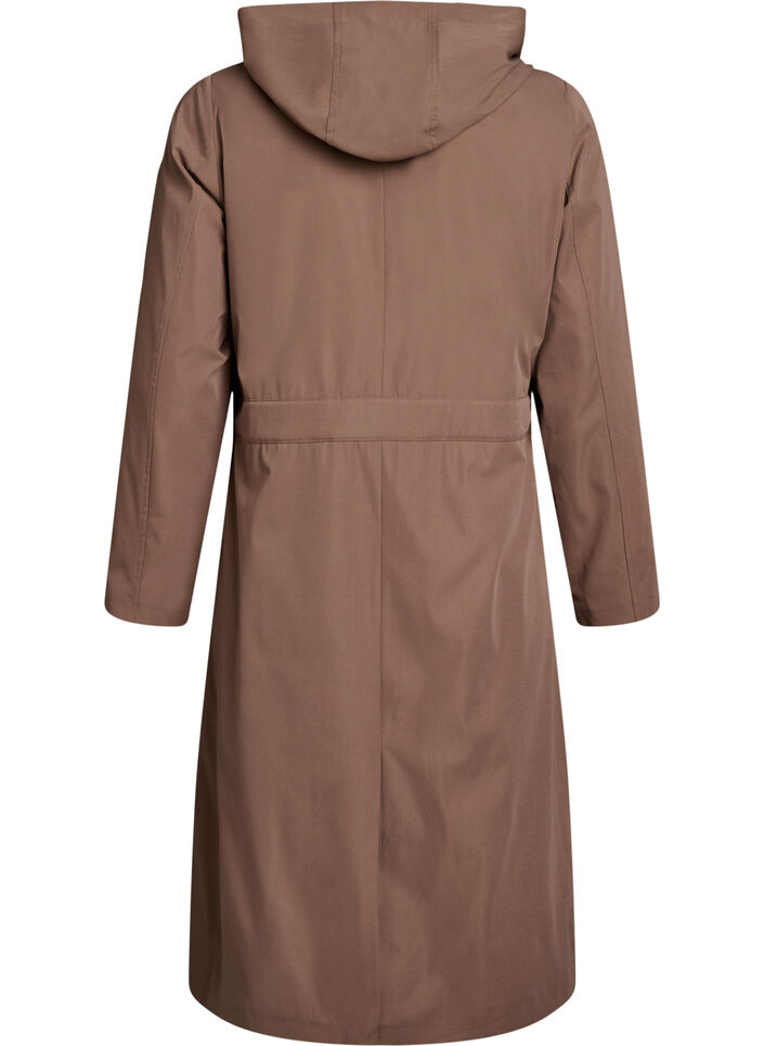 Trenchcoat mit Kapuze und Bindeg&uuml;rtel, Braun, Packshot image number 1