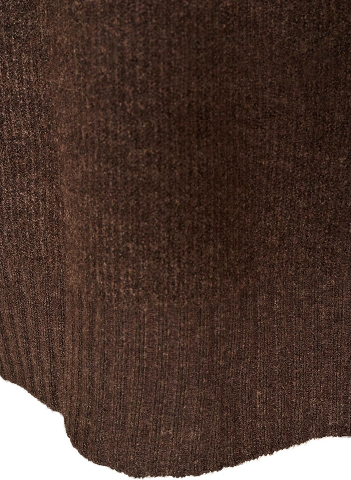 Pull en maille l&acirc;che avec col roul&eacute;, Marron, Packshot image number 3