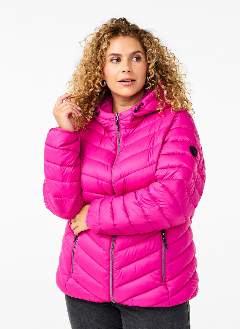 Veste l&eacute;g&egrave;re &agrave; capuche, Rose, Model image number 0