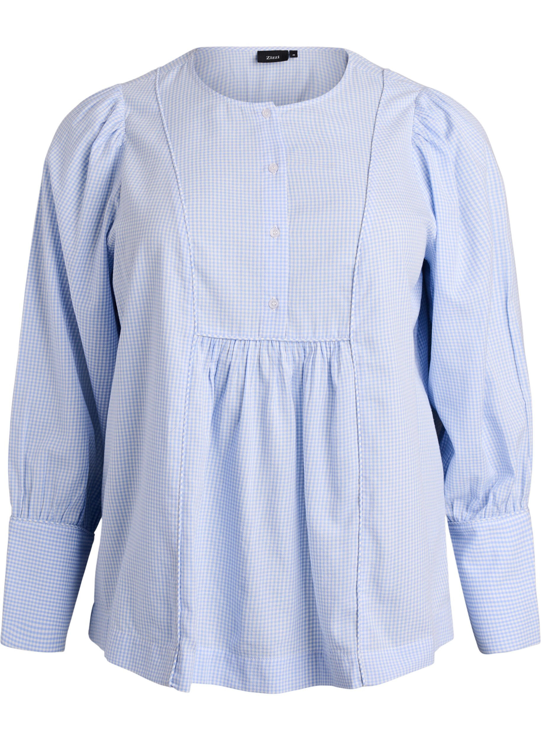 Karierte Bluse in A-Linie