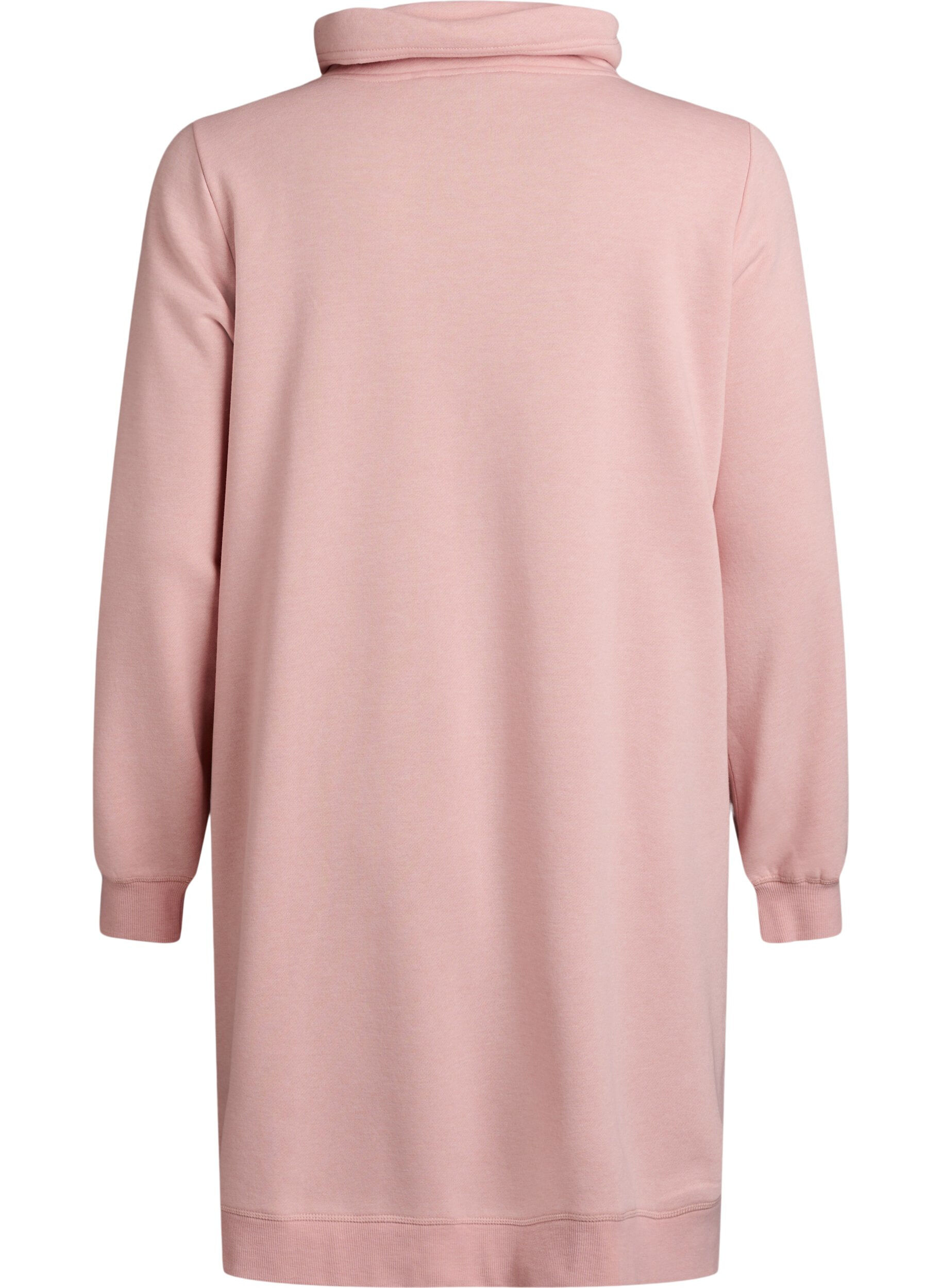 ZizziRobe sweat-shirt courte &agrave; col montant et poches, Rose poudr&eacute;e, Packshot image number 1