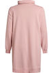 Robe sweat-shirt courte &agrave; col montant et poches, Rose poudr&eacute;e, Packshot image number 1