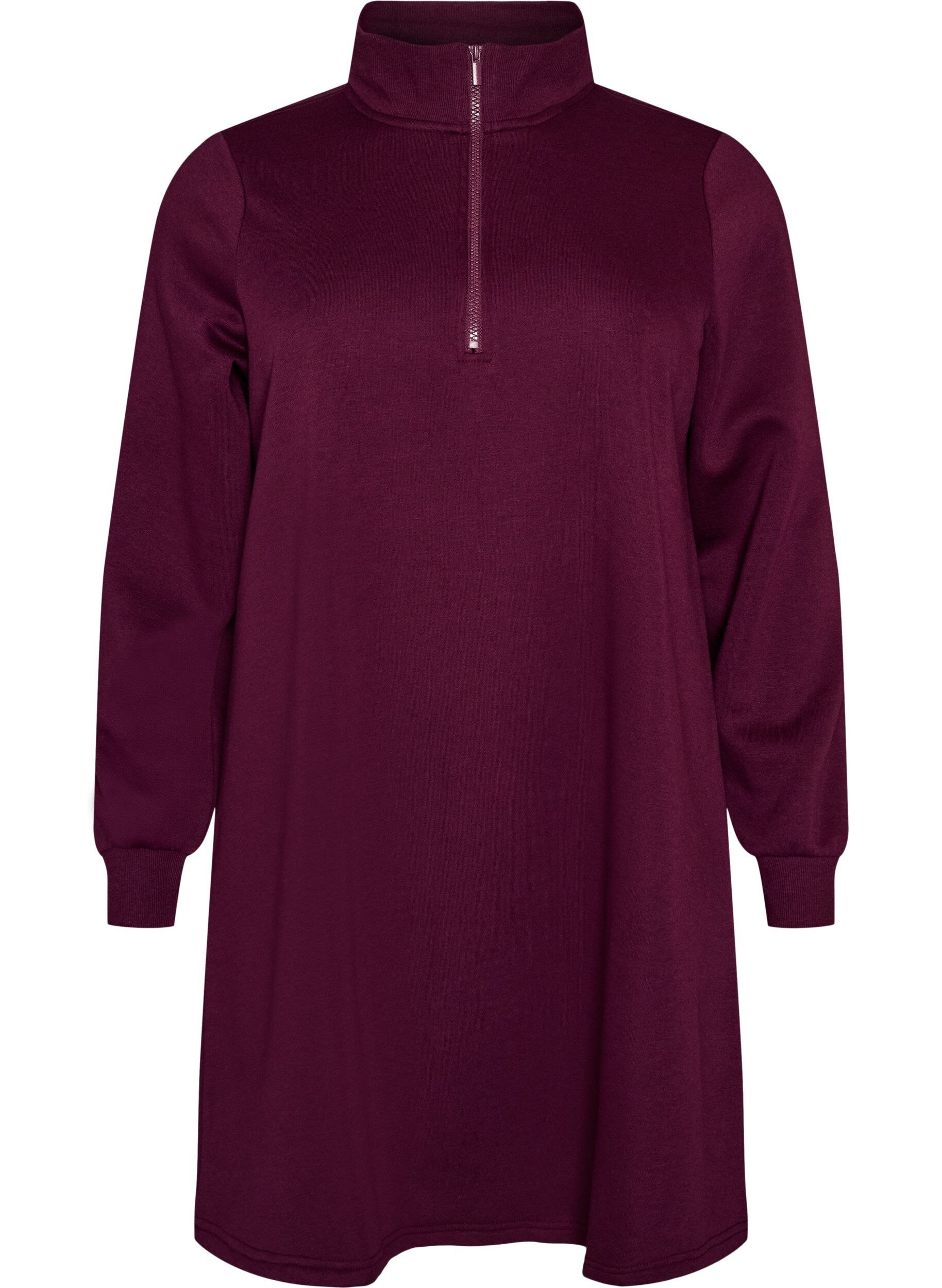ZizziRobe sweat avec col montant c&ocirc;tel&eacute; et zip, Violet, Packshot image number 0