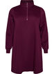 Robe sweat avec col montant c&ocirc;tel&eacute; et zip, Violet, Packshot image number 0