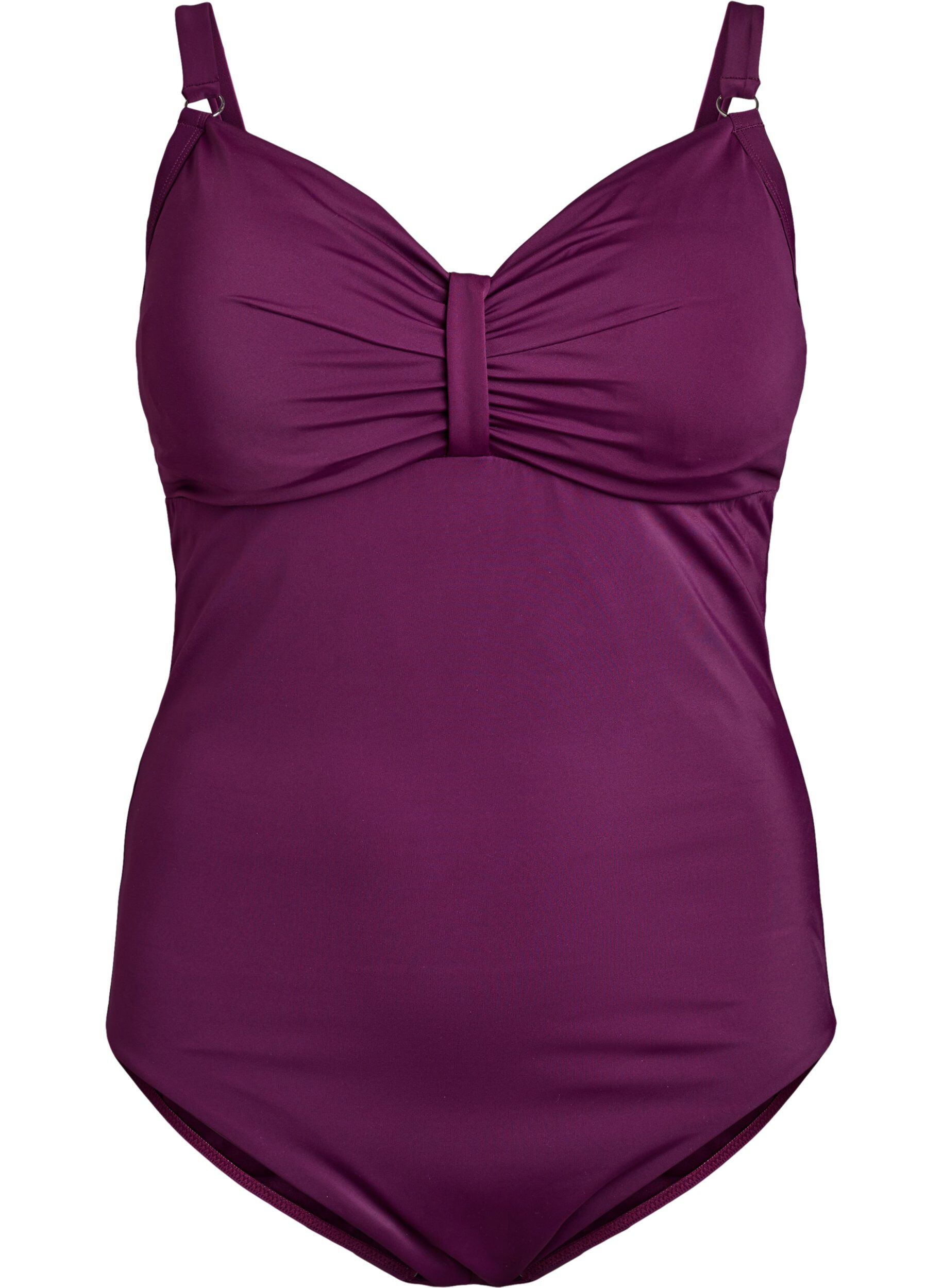 Zizzi Maillot de bain avec armatures et drap&eacute;, Violet, Packshot image number 0