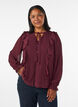 Transparente Bluse mit R&uuml;schen und Bindeband, Rot, Model image number 0