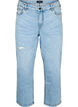 Jean court Vera avec d&eacute;tails us&eacute;s, Bleu Clair, Packshot image number 0