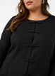 Figurbetonter Cardigan mit Knotenverschl&uuml;ssen, Schwarz, Model image number 3