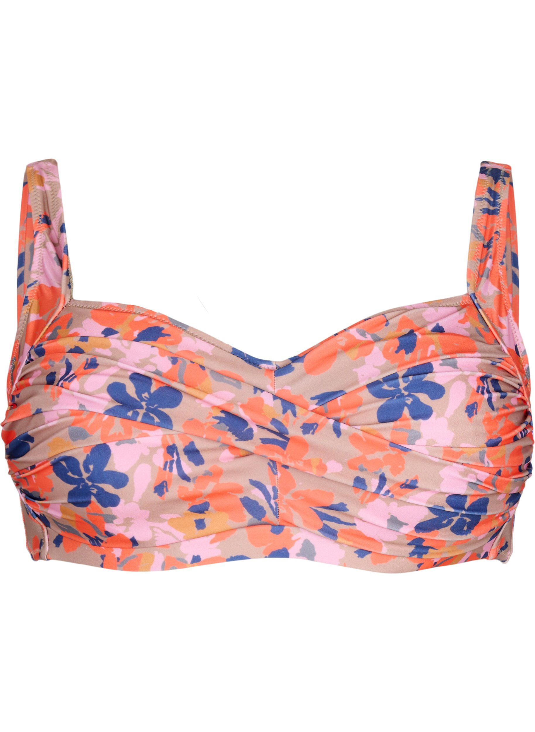 Zizzi Bedrucktes Bikini-Top, Retro Flower, Packshot image number 0