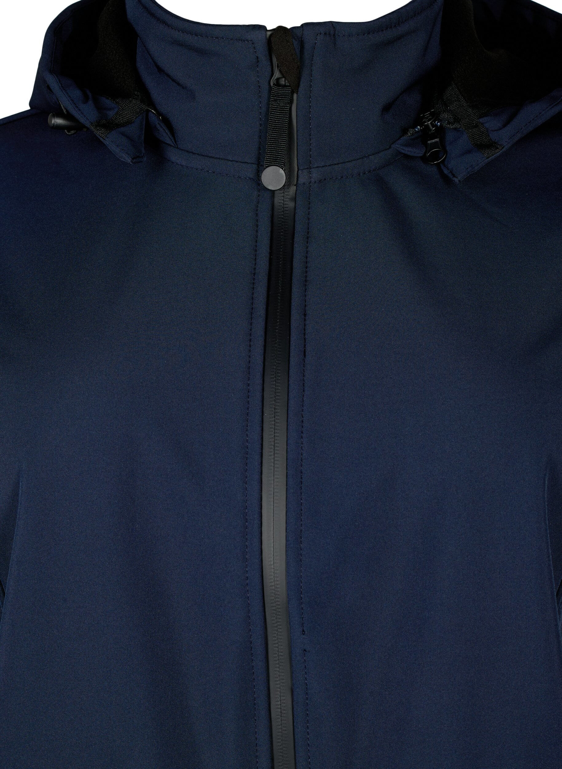 Zizzi Veste softshell avec capuche amovible, Bleu, Packshot image number 2