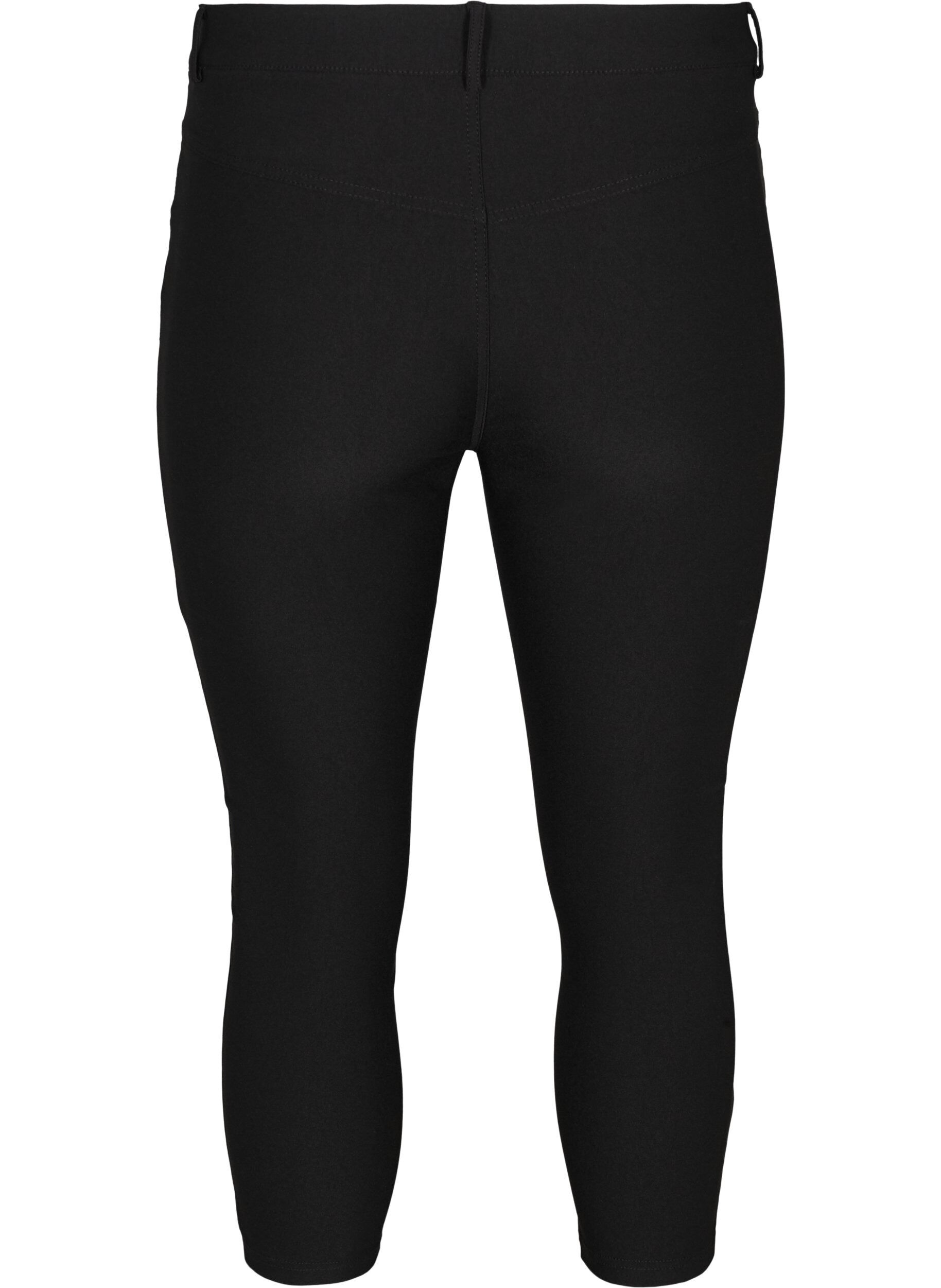 Zizzi Slim Fit Caprihose aus Viskosemischung, Schwarz, Packshot image number 1