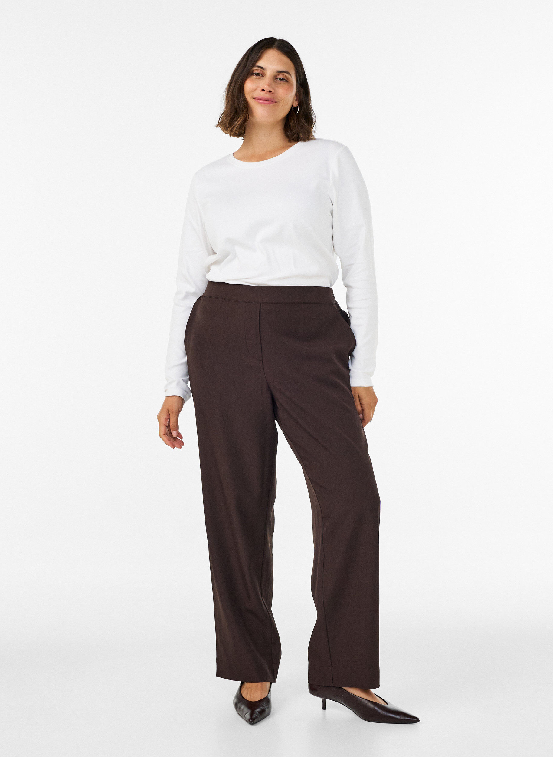 ZizziPantalon ample avec poches, Marron, Model image number 0
