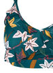 Soutien-gorge de bikini &agrave; fleurs avec d&eacute;tails &agrave; volants, Vert, Packshot image number 2