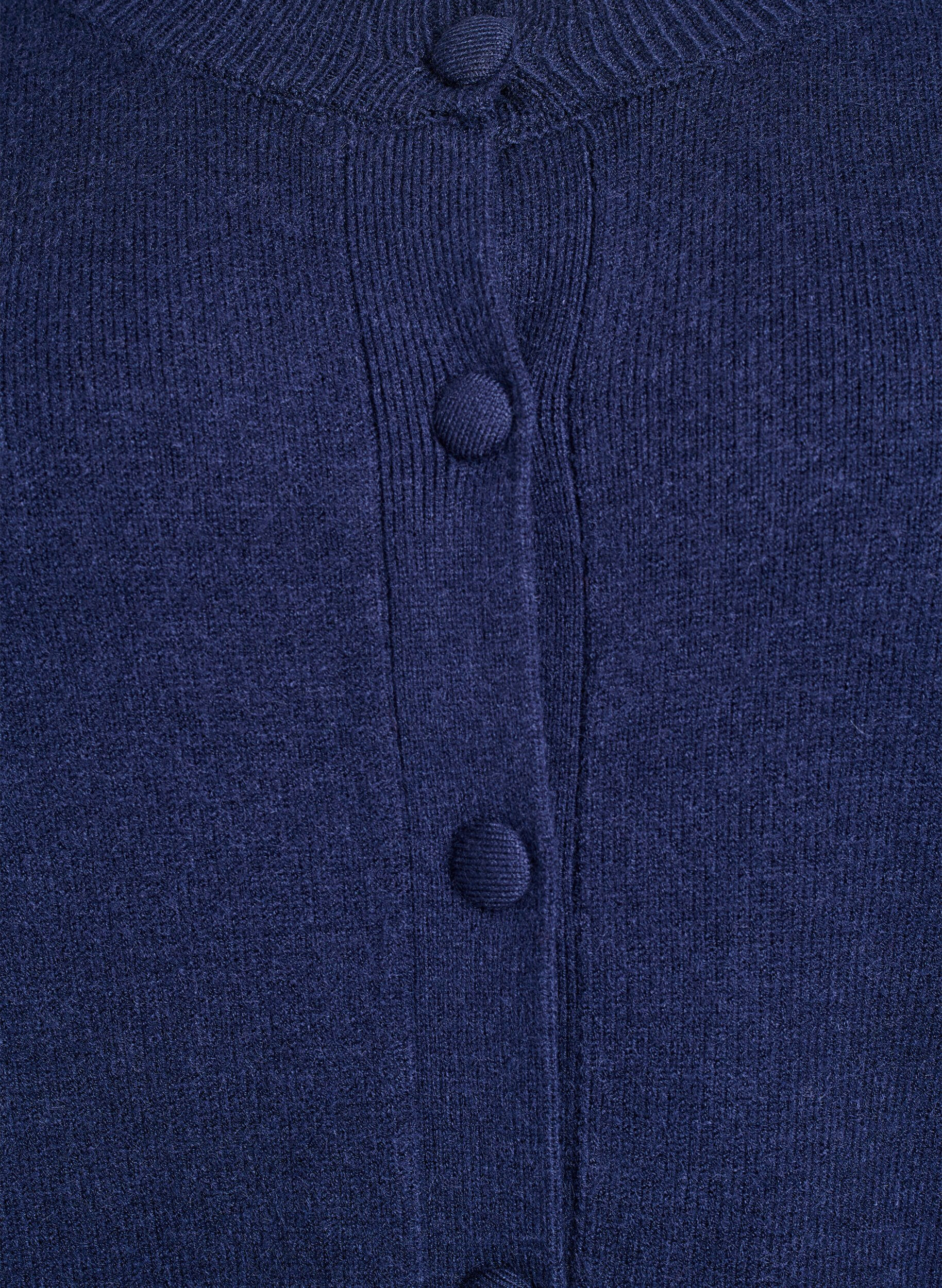 Zizzi Cardigan mit Zopfmuster-&Auml;rmeln, Blau, Packshot image number 2