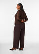 Pantalon tailleur large &agrave; taille haute, Marron, Model image number 1
