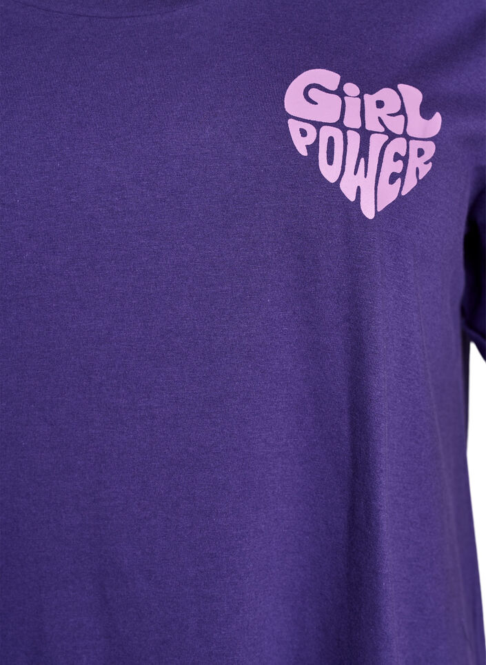 Kurz&auml;rmeliges Nachthemd aus Bio-Baumwolle, Lila, Packshot image number 2