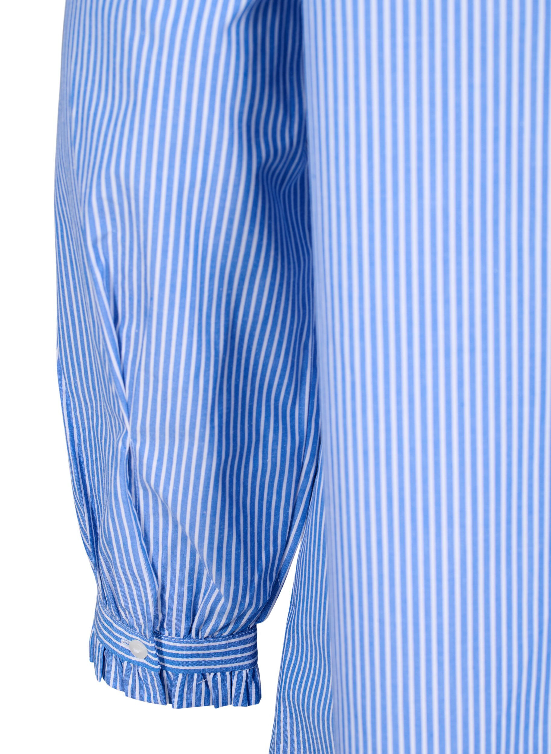 Zizzi Gestreifte Tunika mit R&uuml;schendetails, Princess Blue W. St., Packshot image number 3