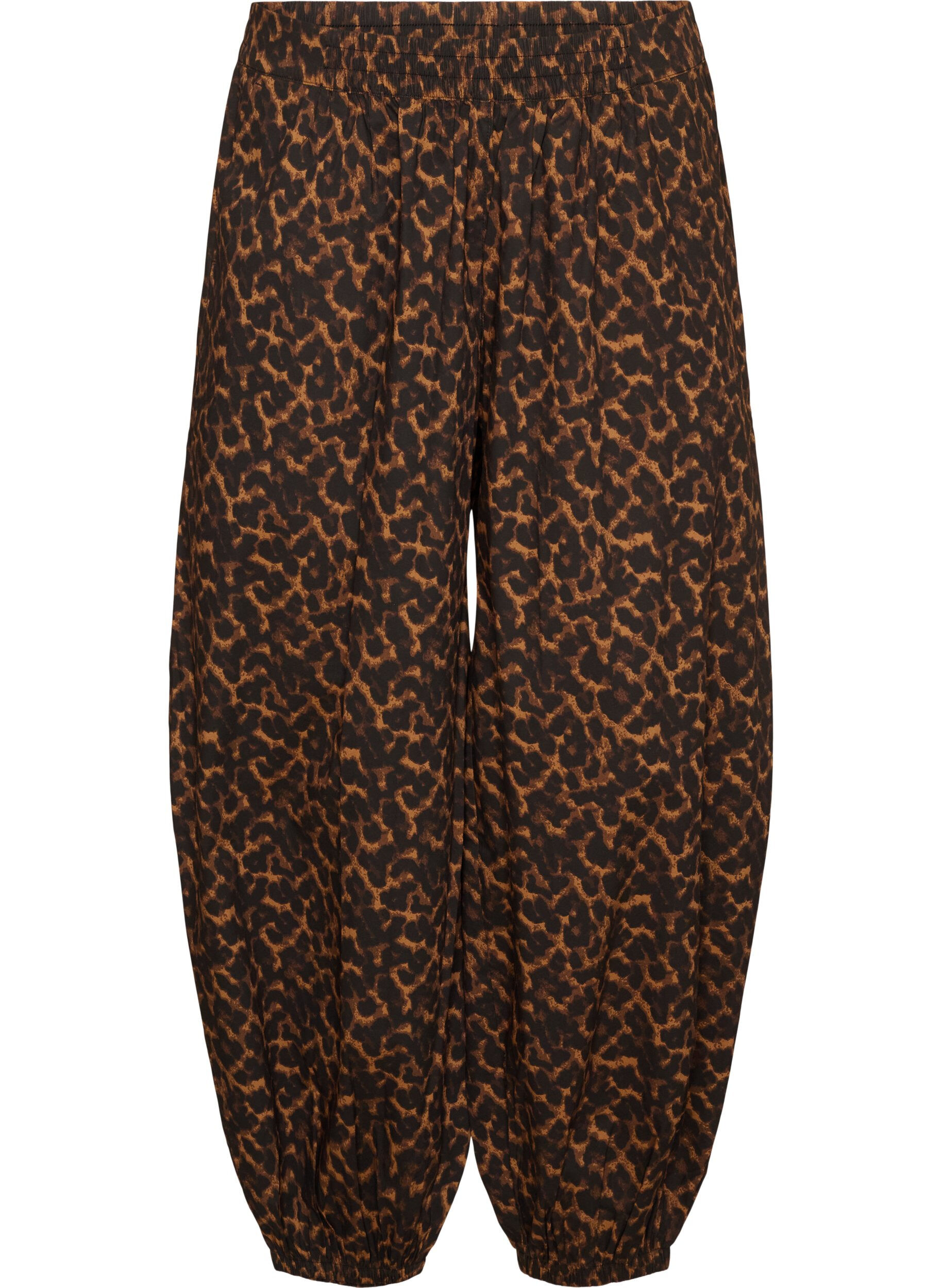 ZizziBallonhose mit hoher Taille und Allover-Muster, Braun, Packshot image number 0
