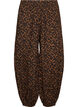 Ballonhose mit hoher Taille und Allover-Muster, Braun, Packshot image number 0