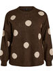 Blouse en maille &agrave; pois, Marron, Packshot image number 0