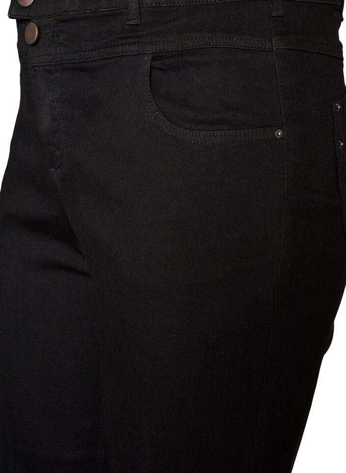 Gemma Jeans mit normaler Passform und hoher Taille, Schwarz, Packshot image number 2