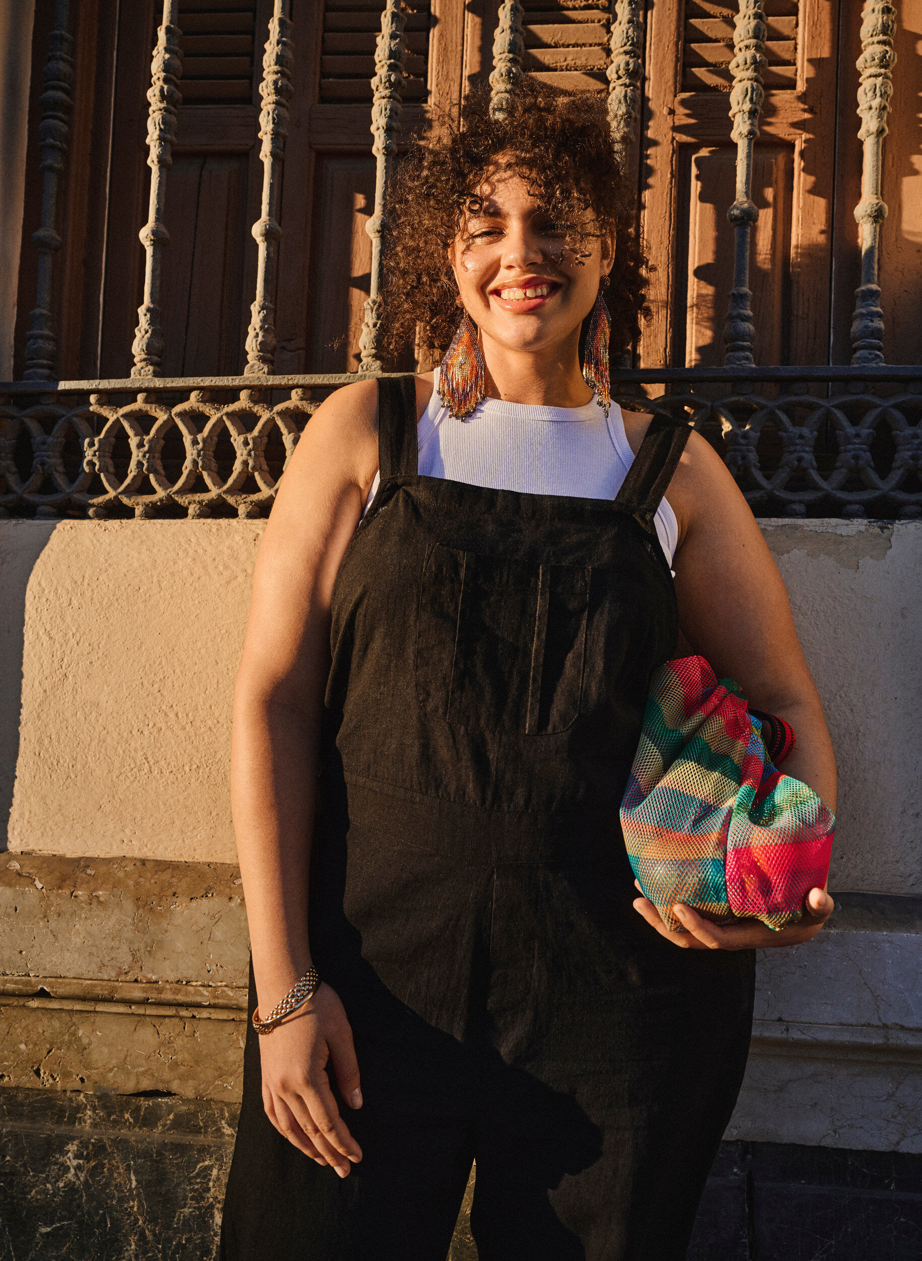 Zizzi Geripptes Tanktop aus Baumwolle, Bright White, Image image number 0