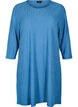 Robe avec texture et manches 3/4, Bleu, Packshot image number 0