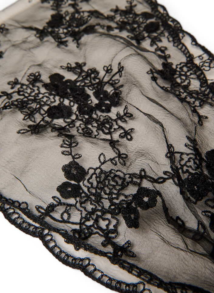 &Eacute;charpe triangulaire en dentelle, Noir, Packshot image number 3
