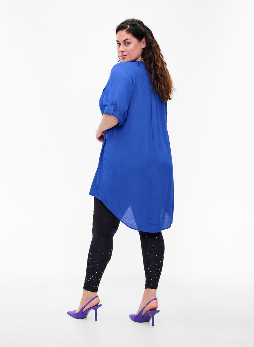 Leggings aus Viskose mit Similisteinen, Black, Model image number 1