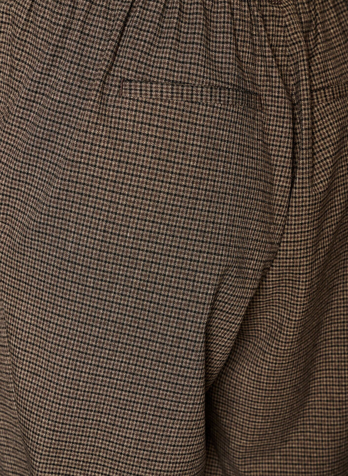 Pantalon droit &agrave; petits carreaux, Marron, Packshot image number 3