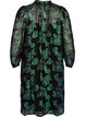 Robe en viscose à fleurs avec structure en lurex, Black w. Green Lurex, Packshot image number 1