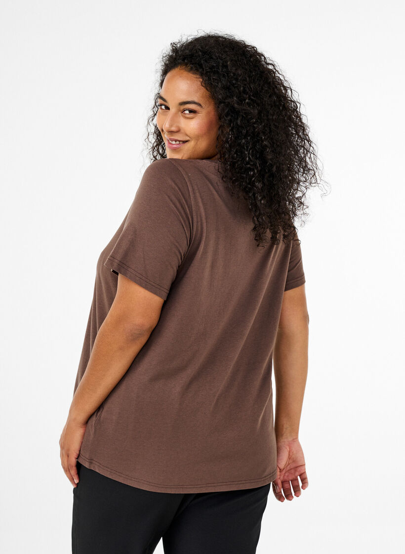 FLASH - T-shirt avec motif, Marron, Model image number 2