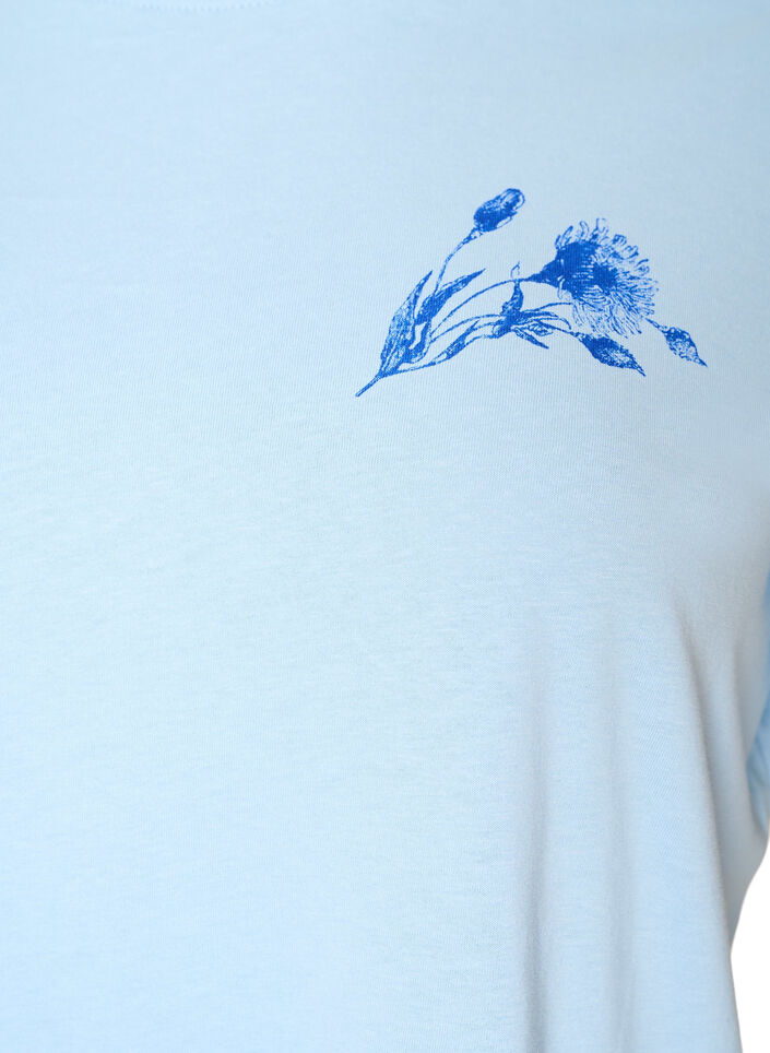 T-shirt en coton avec imprim&eacute;, Bleu Clair, Packshot image number 2