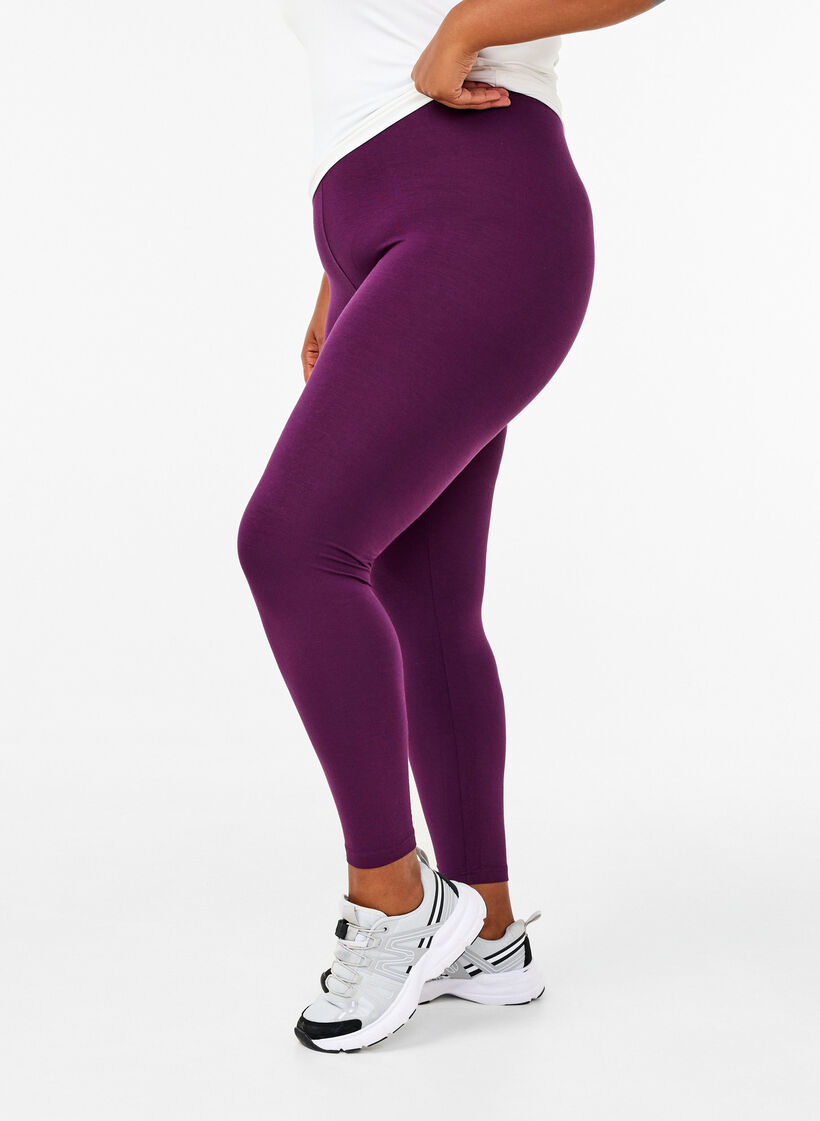 Leggings basiques en viscose, Violet, Model image number 0