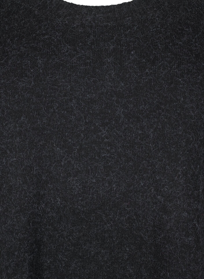 Strickbluse mit Perlendetails, Dark Grey Melange, Packshot image number 2