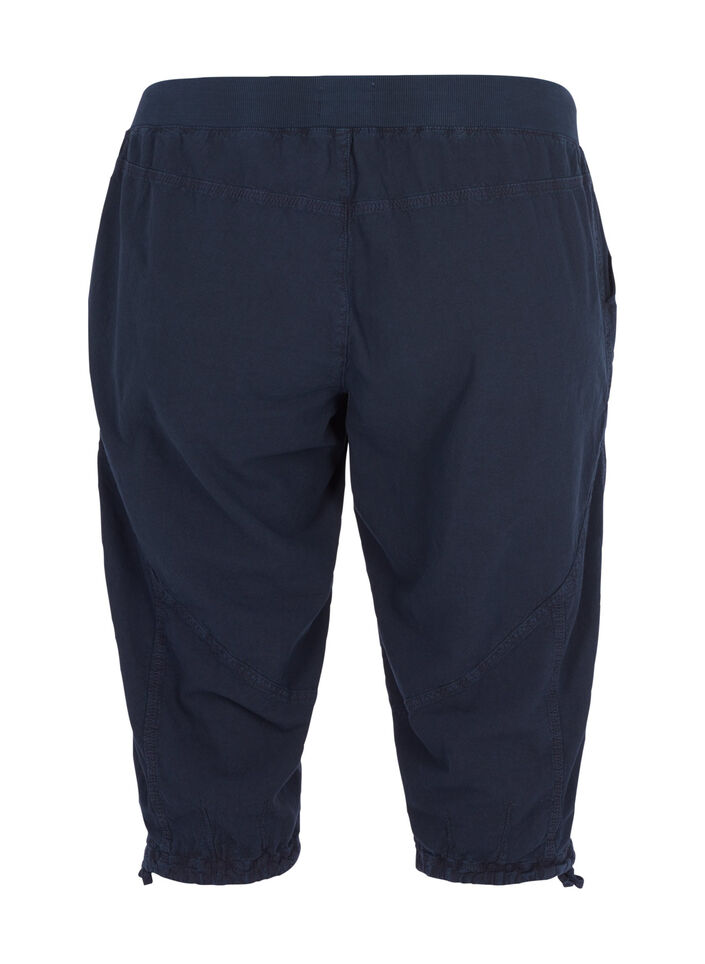 Pantacourt en coton, Bleu, Packshot image number 1