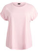 T-shirt &agrave; manches courtes en coton m&eacute;lang&eacute;, Rose, Packshot image number 0