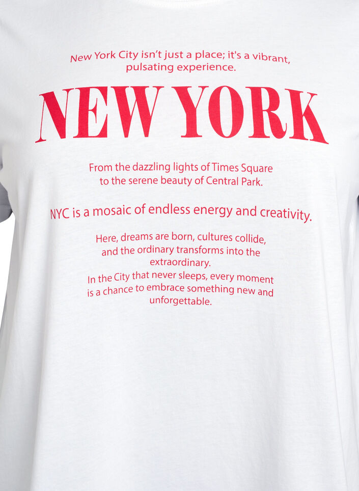 T-shirt basique en coton &agrave; col rond, Blanc, Packshot image number 2