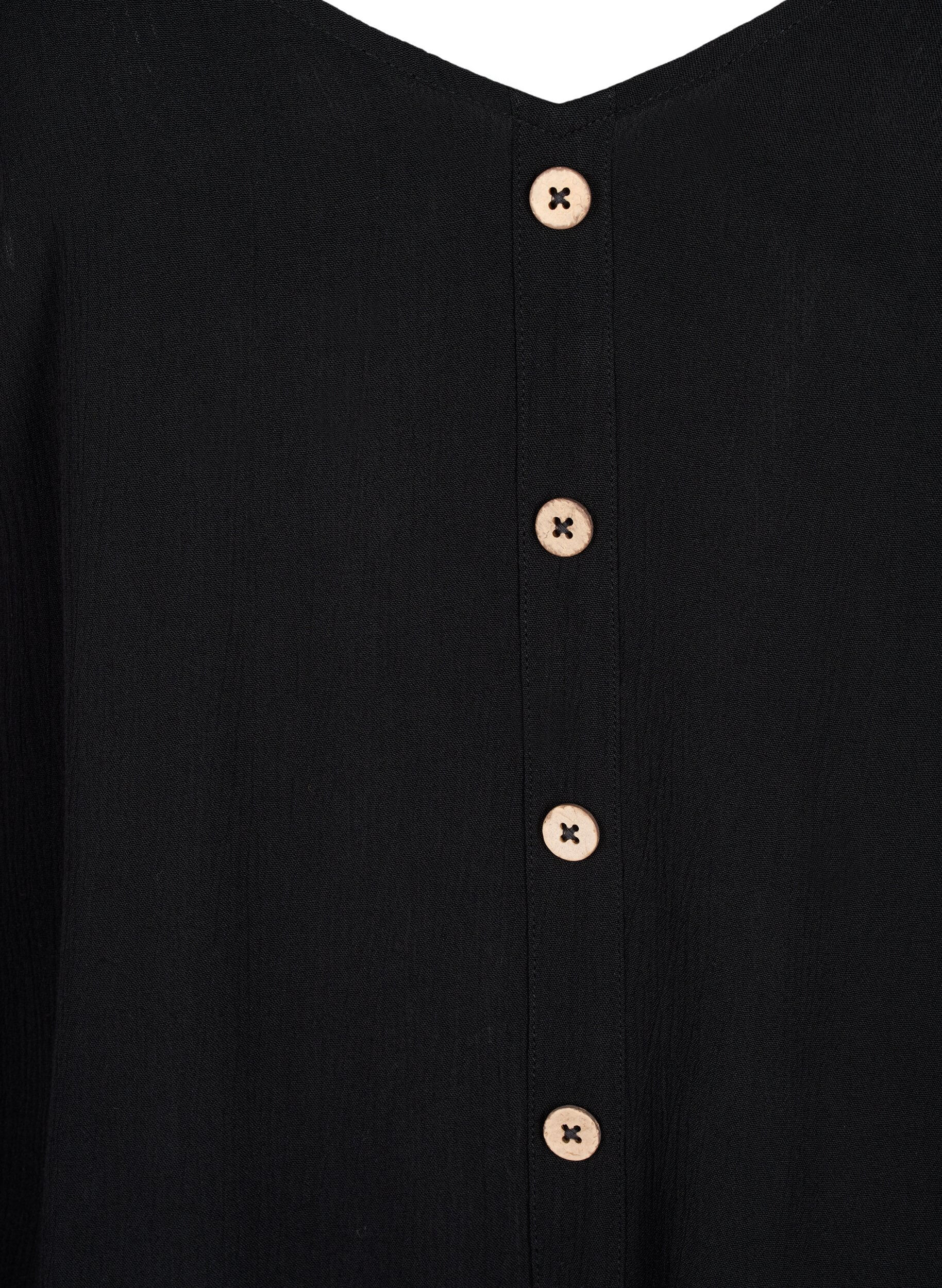 Zizzi Top en viscose &agrave; fines bretelles, Black, Packshot image number 2