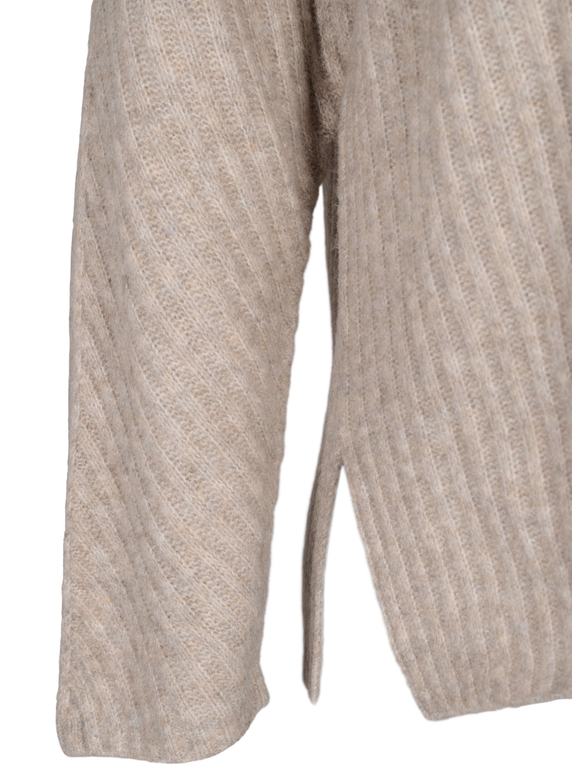 Zizzi Pull en tricot avec fente, Simply Taupe Mel., Packshot image number 3