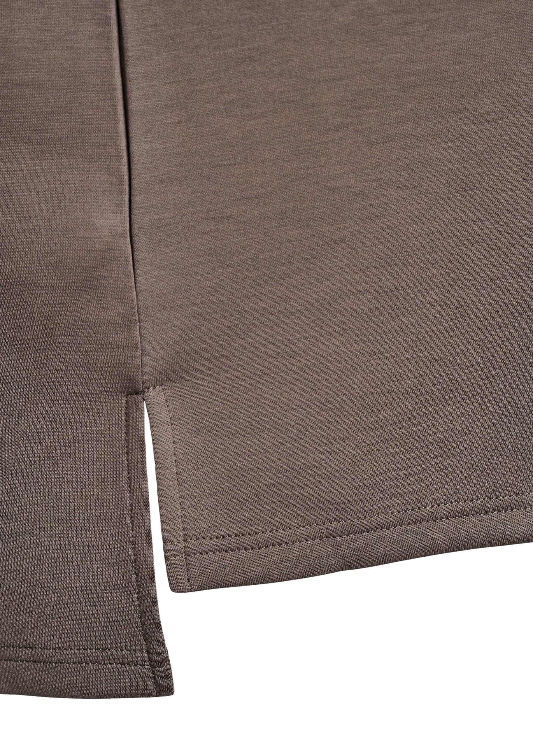 Zizzi Kurz&auml;rmeliges Sweatshirt mit hohem Kragen, Braun, Packshot image number 3