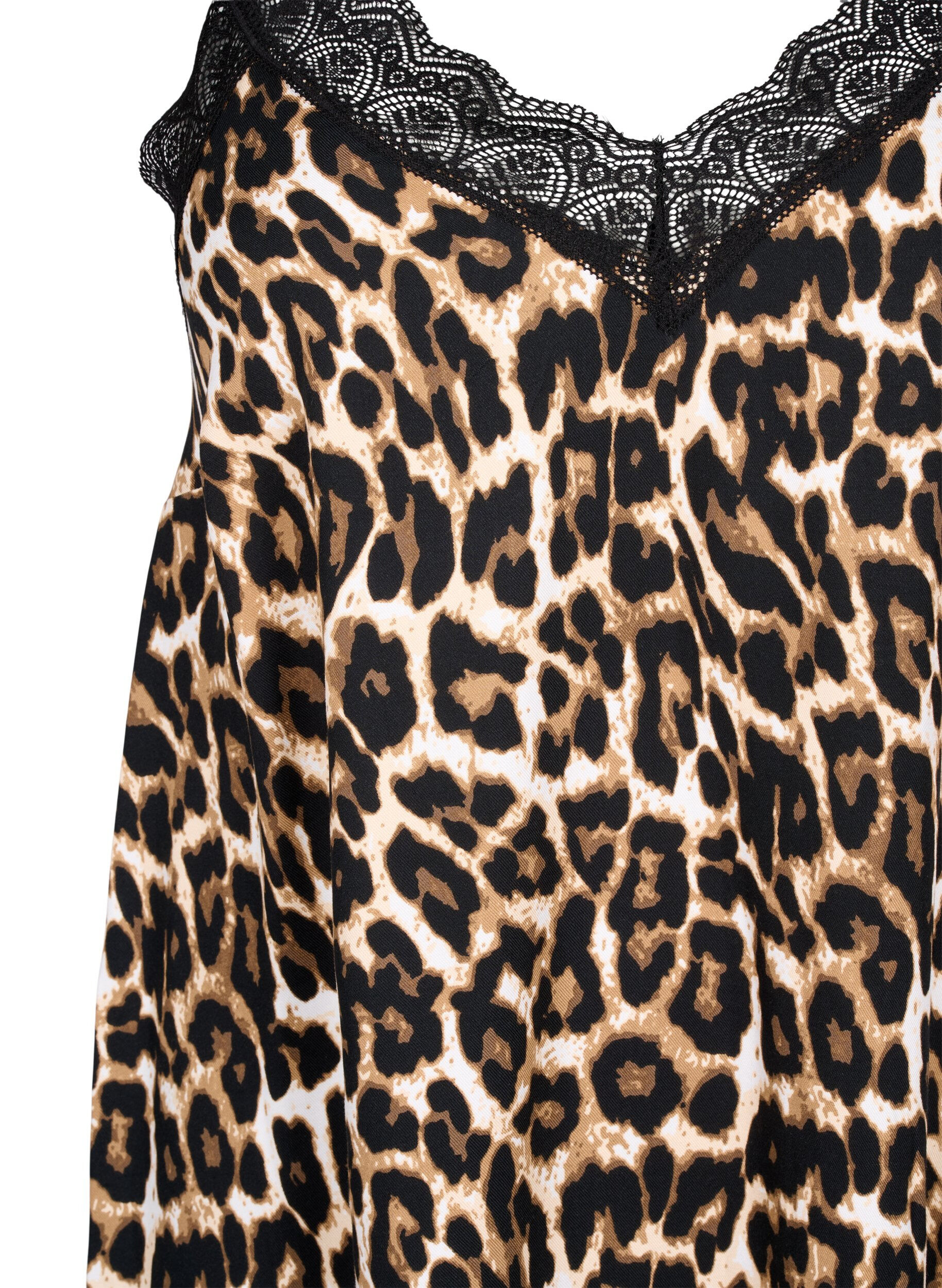 Zizzi Tr&auml;gerkleid aus Viskose mit Spitze, Leopard, Packshot image number 2