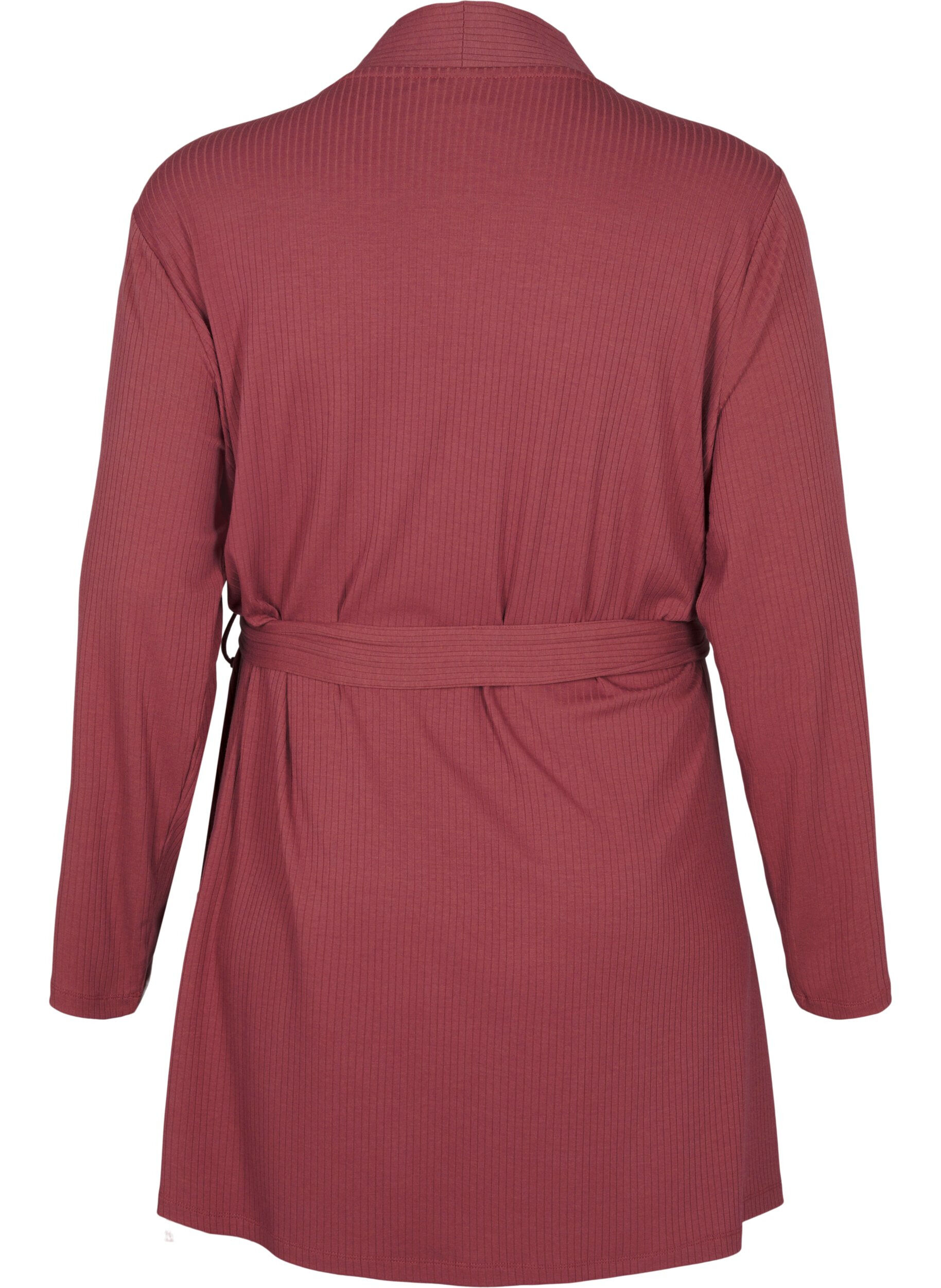 Zizzi Morgenmantel mit Bindeg&uuml;rtel, Rose Brown, Packshot image number 1