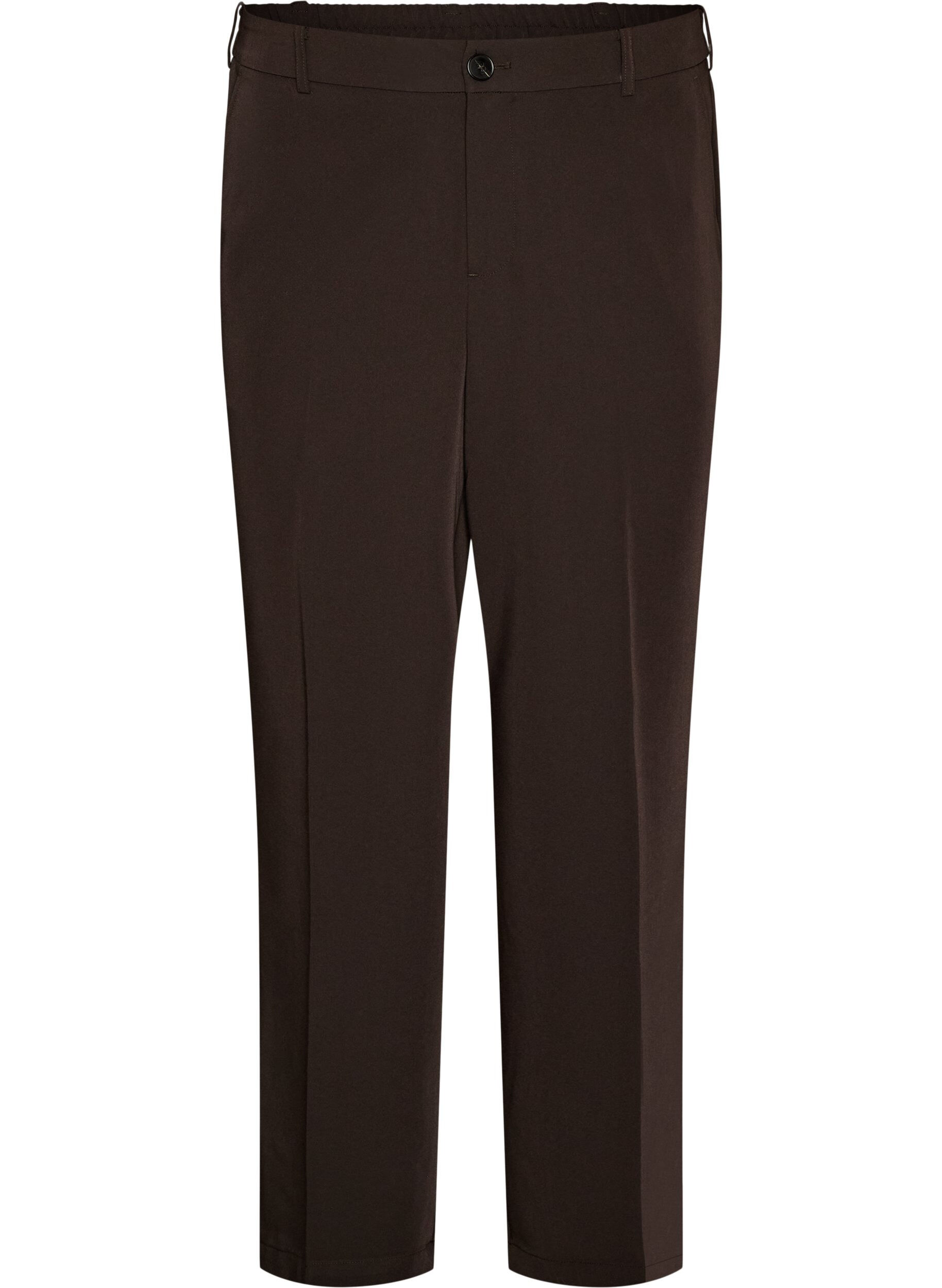 Pantalon de tailleur taille haute avec plis marqu&eacute;s