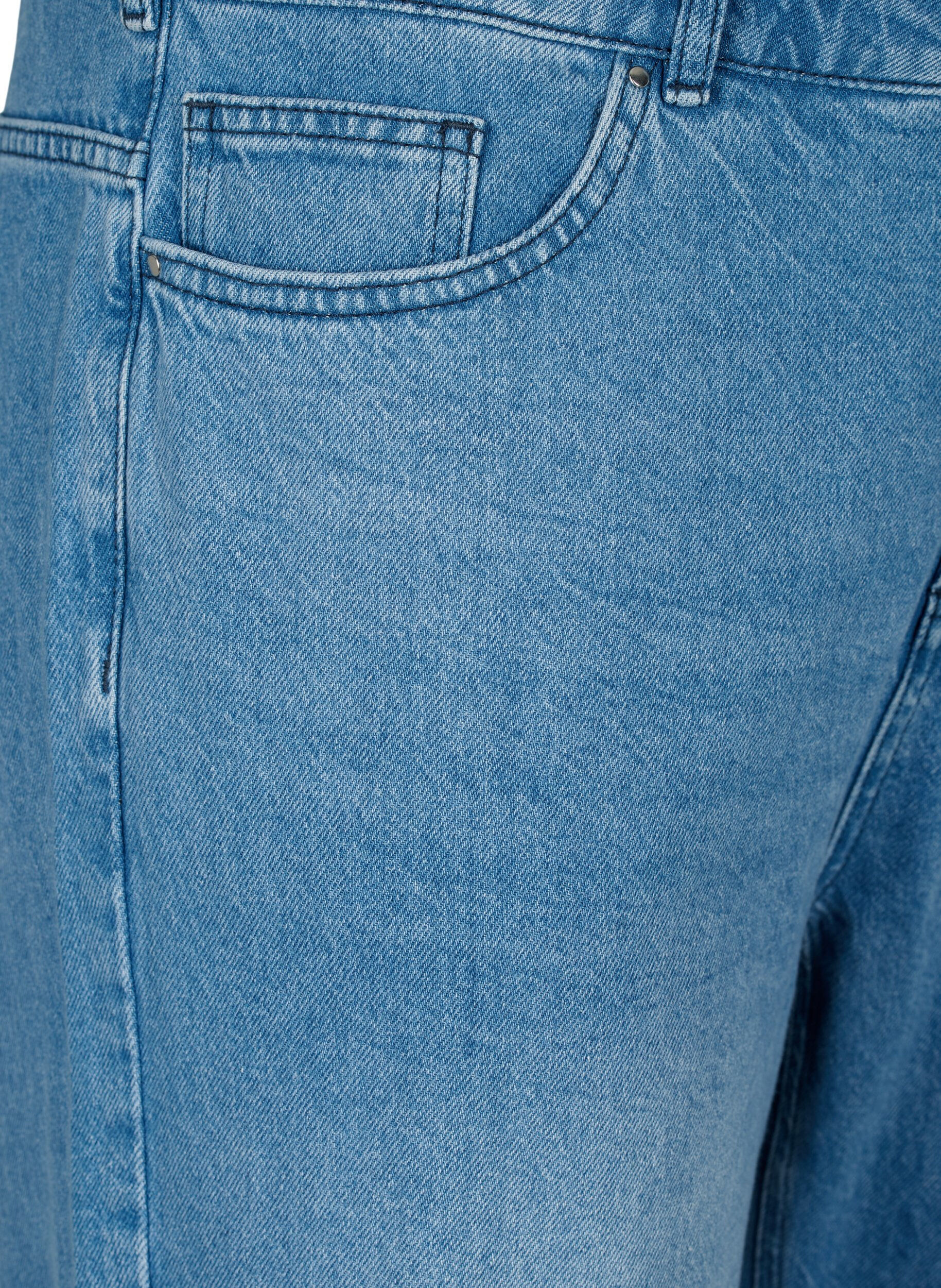 Zizzi Jean droit avec bords bruts, Medium Blue, Packshot image number 2