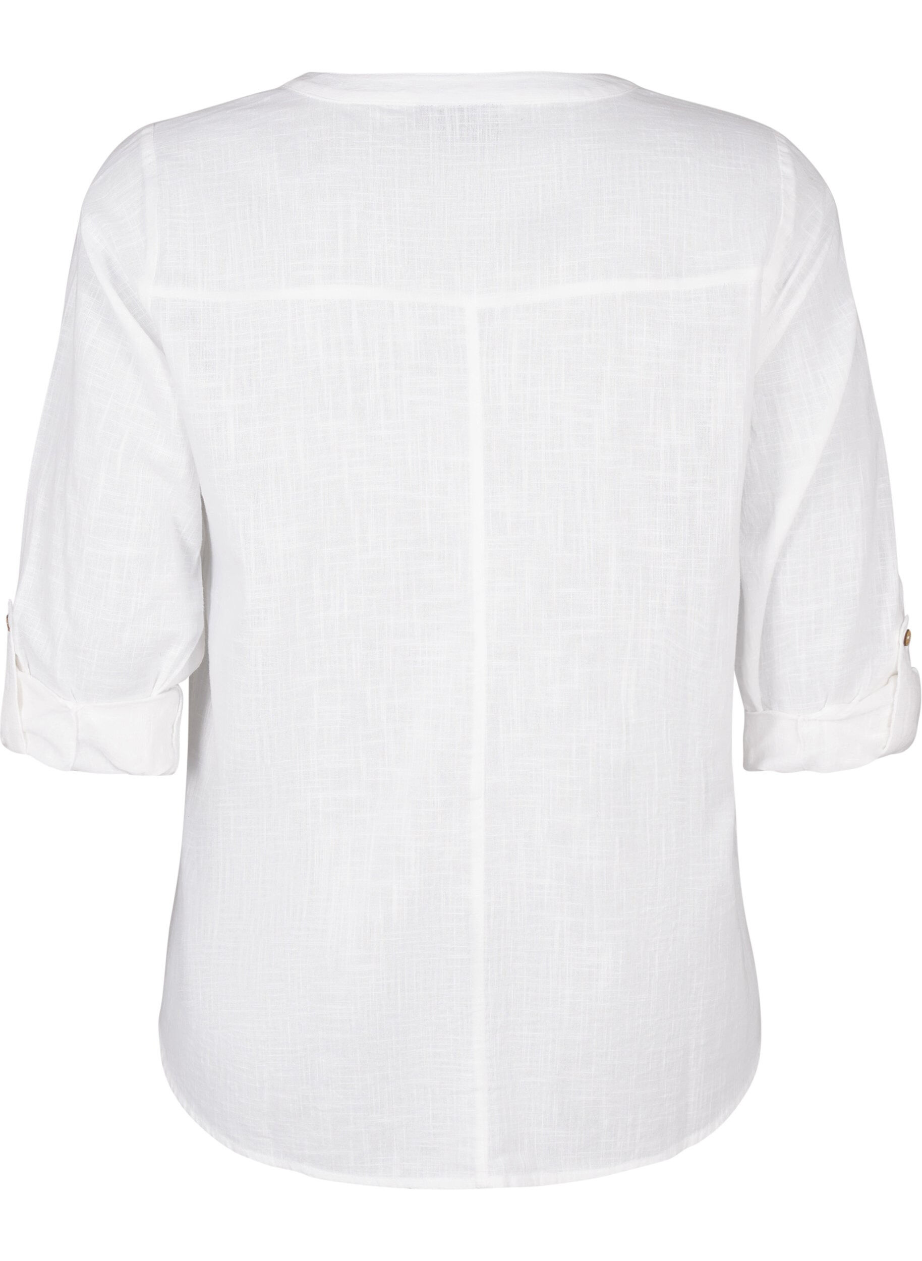 ZizziBaumwollbluse mit V-Ausschnitt, Wei&szlig;, Packshot image number 1