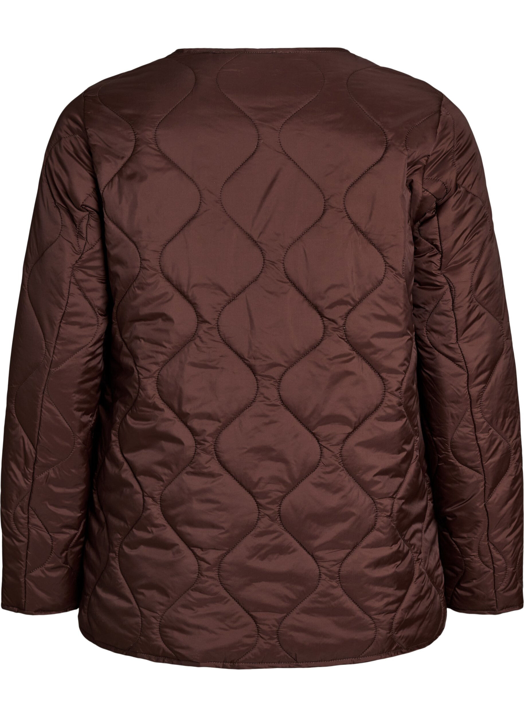 ZizziVeste matelass&eacute;e avec boutons-pression et col rond, Marron, Packshot image number 1
