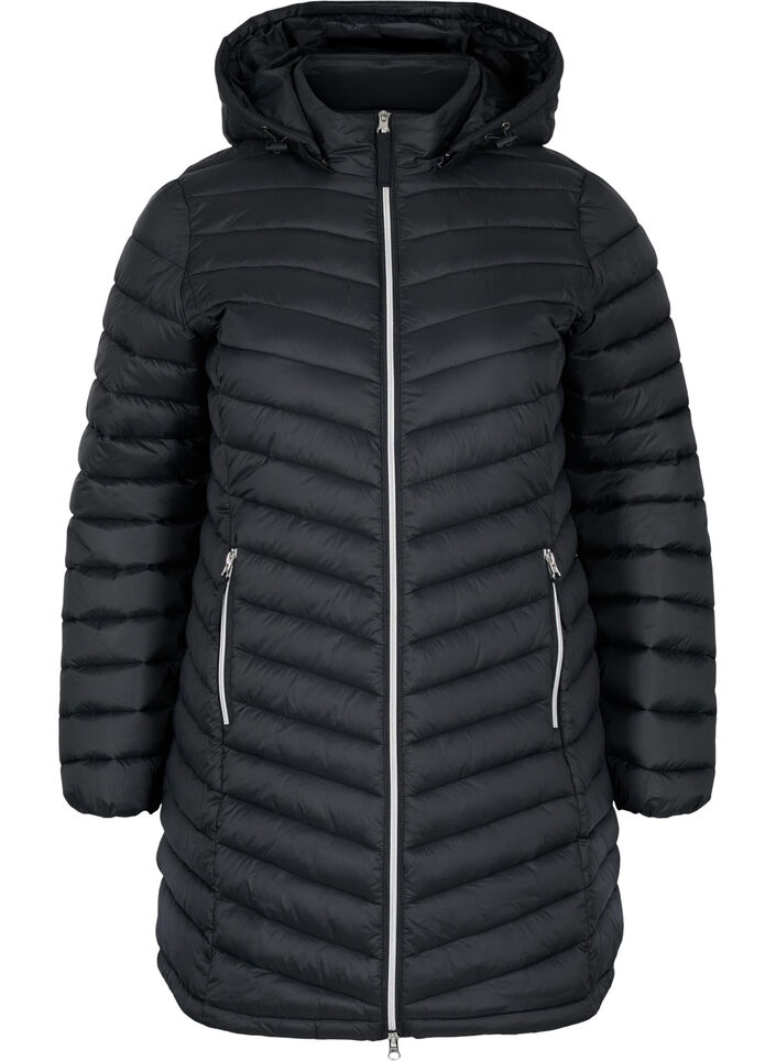 Veste l&eacute;g&egrave;re avec des poches et une capuche d&eacute;tachable, Noir, Packshot image number 0