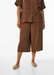 Culotte-Hose aus Baumwollmusselin mit hohem Bund, Braun, Model image number 2