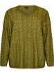 Blouse en maille torsad&eacute;e avec col en V, Vert, Packshot image number 0
